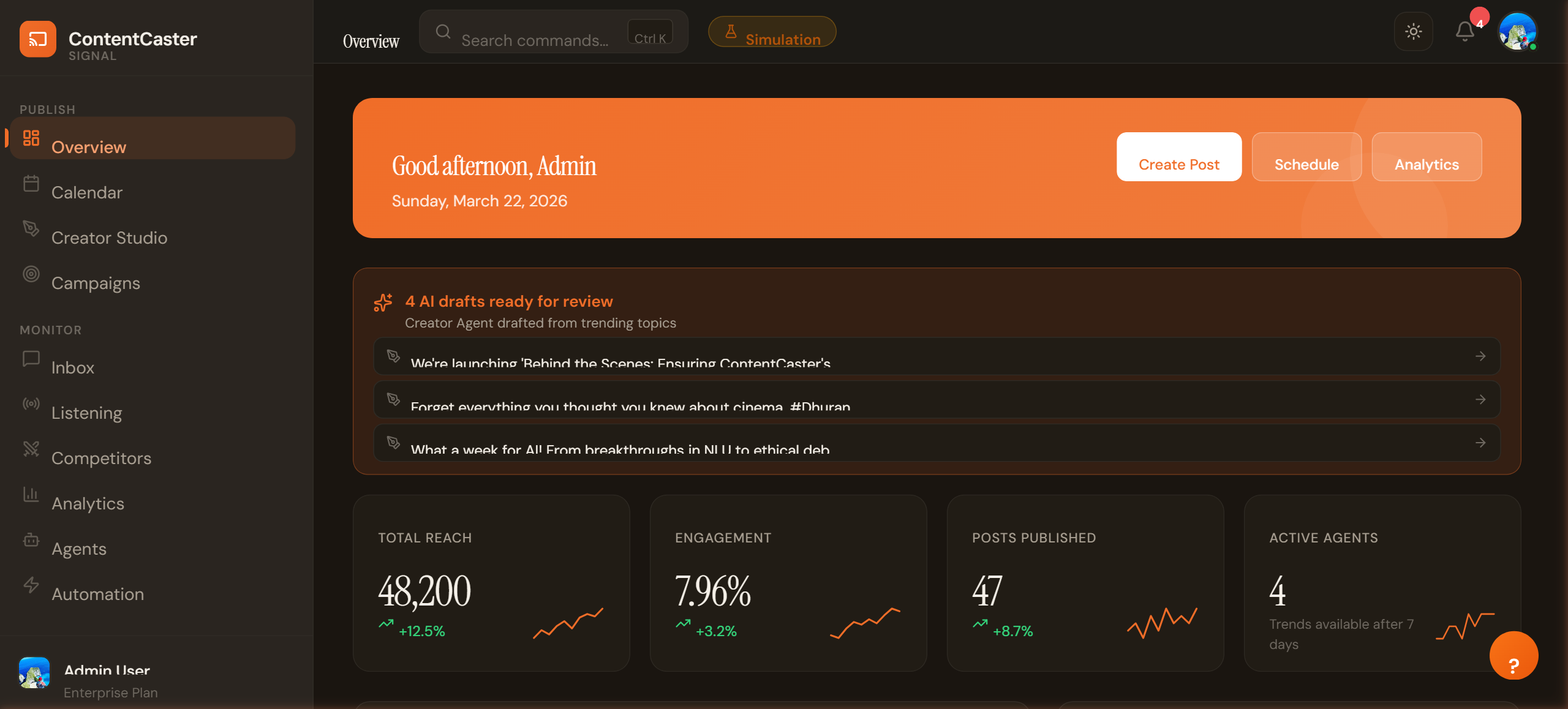 ContentCaster Dashboard